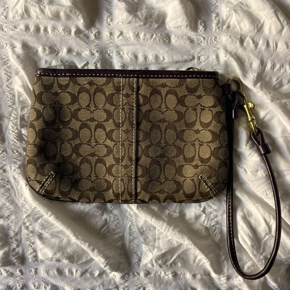 Purple and brown coach wristlet - Picture 3 of 4